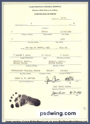 Kenya Certificate of Birth
